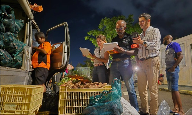 Chlordécone : des denrées alimentaires contrôlées sur le marché de Bergevin